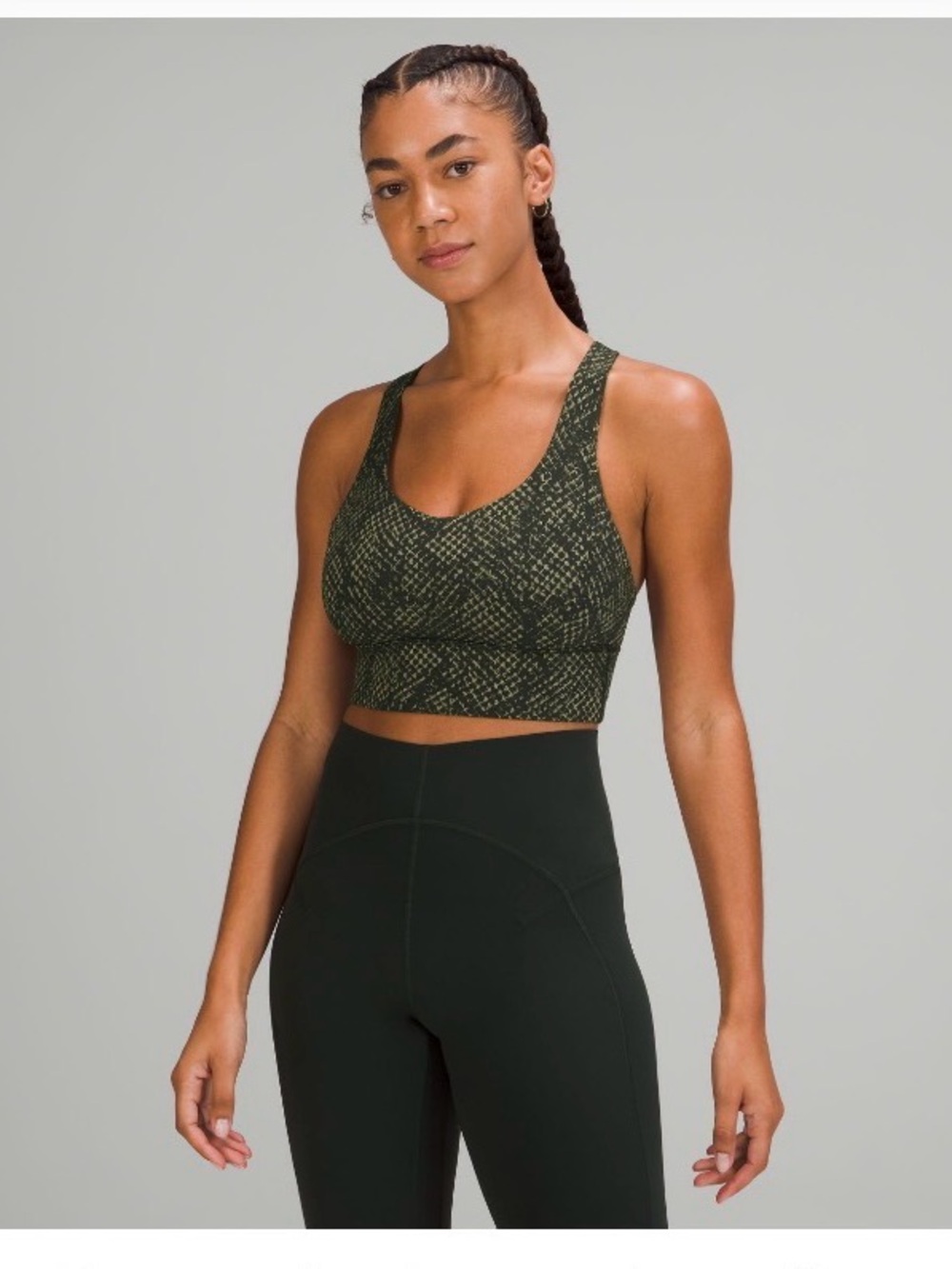 Lululemon Free to Be Serene Longline Light Support Bra - Olive Green